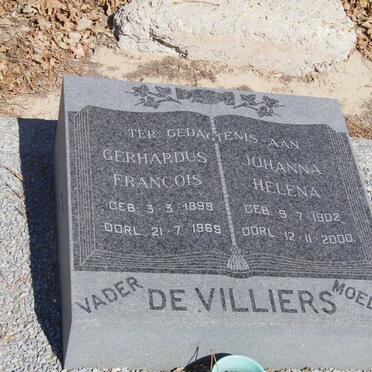 VILLIERS Gerhardus Francois, de 1899-1969 &amp; Johanna Helena 1902-2000 