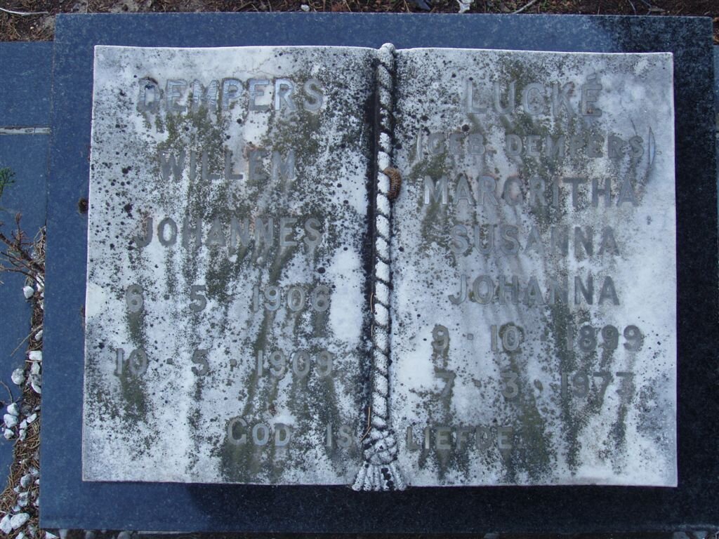 DEMPERS Willem Johannes 1906-1909 :: LUCKE Margaretha Susanna nee DEMPERS 1899-1973