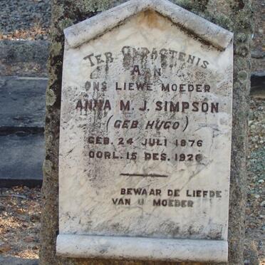 SIMPSON Anna M.J. nee HUGO 1876-192?