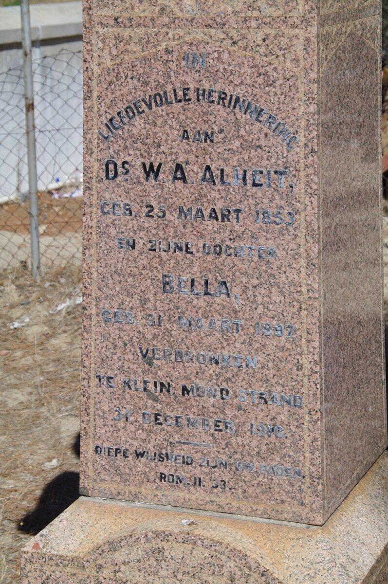 ALHEIT W.A. 1853-1910 :: ALHEIT Bella 1897-1910