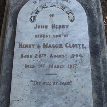 CLOETE John Henry 1900-1917