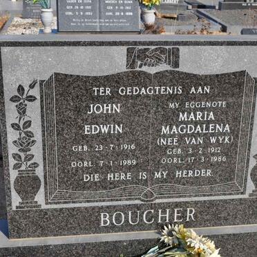 BOUCHER John Edwin 1916-1989 &amp; Maria Magdalena VAN WYK 1912-1986