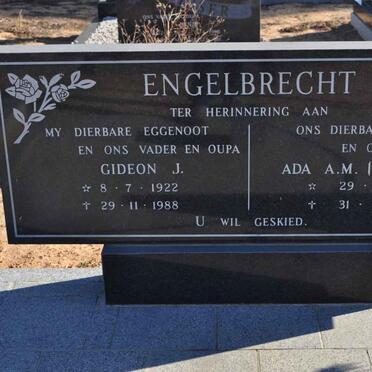 ENGELBRECHT Gideon J. 1922-1988 &amp; Ada A.M. BEKKER 1922-2001