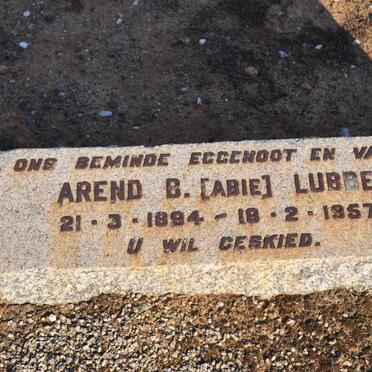 LUBBE Arend B. 1894-1957