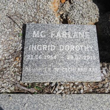 MCFARLANE Ingrid Dorothy 1954-2015