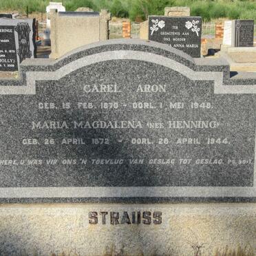 STRAUSS Carel Aron 1870-1948 &amp; Maria Magdalena HENNING 1872-1944
