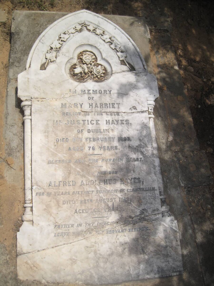 HAYES Mary Harriet -1893 :: HAYES Alfred Adolphus -1913