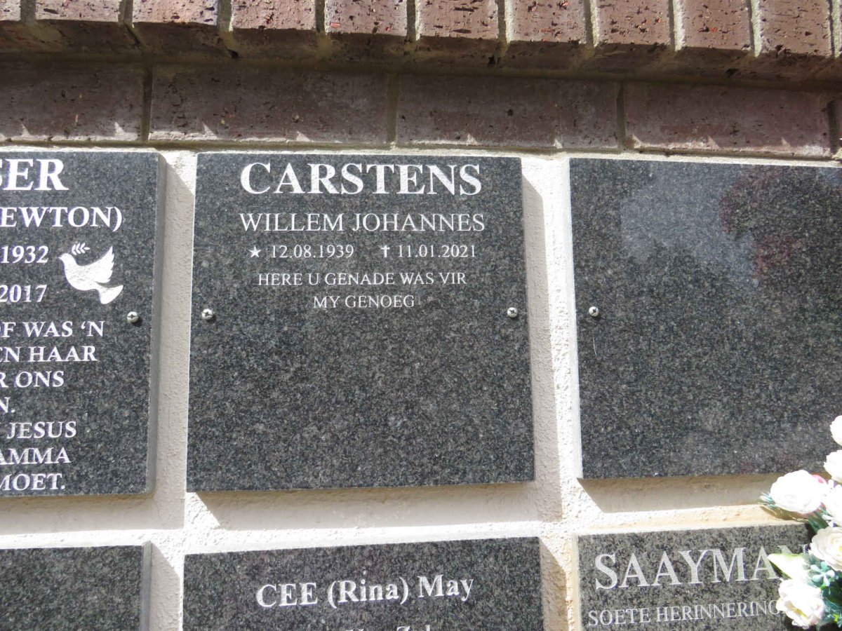 CARSTENS Willem Johannes 1939-2021