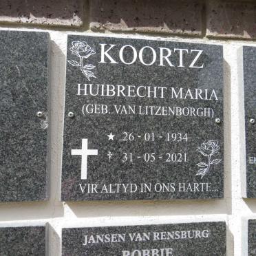KOORTZ Huibrecht Maria nee VAN LITZENBORGH 1934-2021