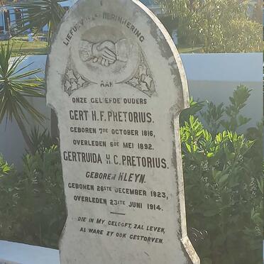 PRETORIUS Gert H.F. 1816-1892 &amp; Gertruida H.C. KLEYN 1823-1914