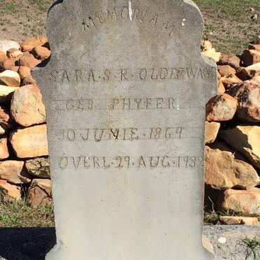 OLDERWAGEN Sara S.R nee PHYFER 1869-1932