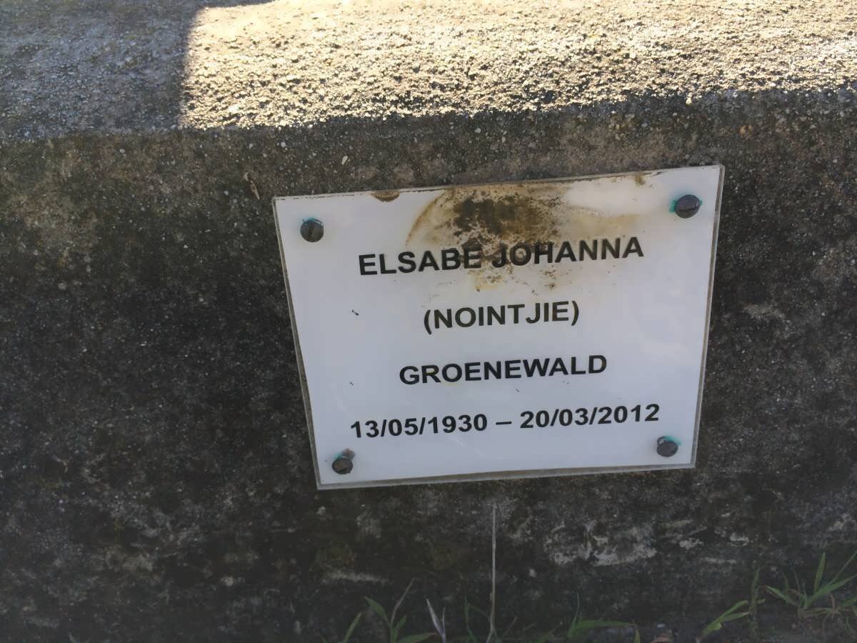 GROENEWALD Elsabe Johanna 1930-2012
