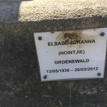 GROENEWALD Elsabe Johanna 1930-2012