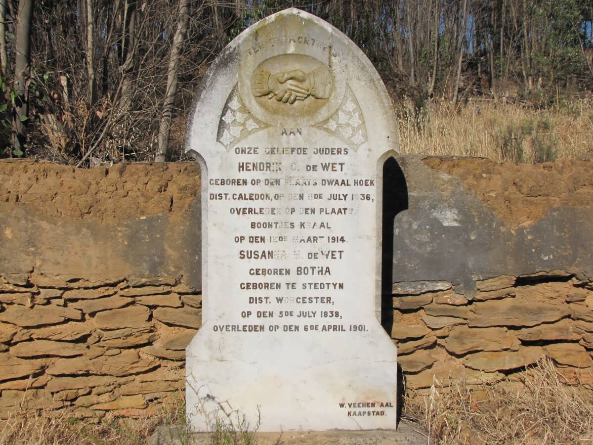 WET Hendrik C., de 1836-1914 &amp; Susanna M. BOTHA 1838-1901