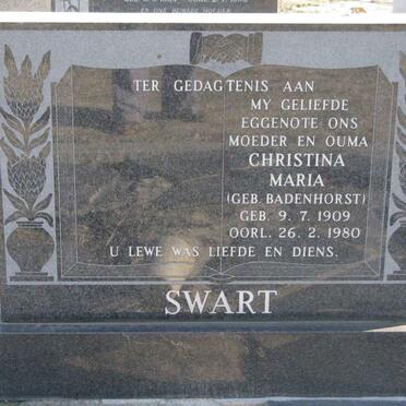 SWART Christina Maria nee BADENHORST 1909-1980