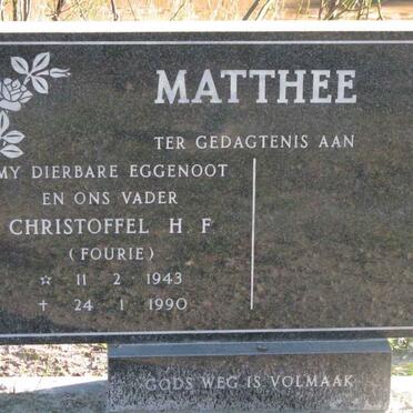 MATTHEE Christoffel H.F. 1943-1990