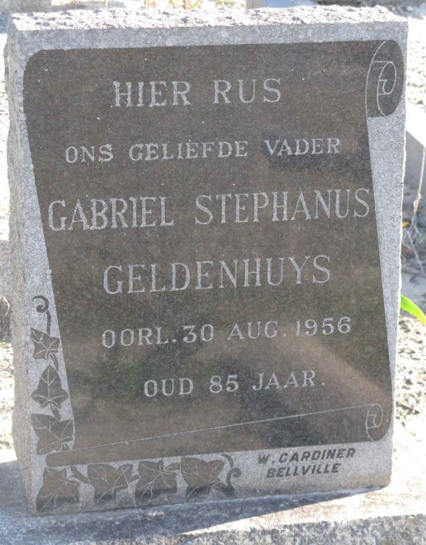 GELDENHUYS Gabriel Stephanus -1956