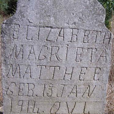 MATTHEE Elizabeth Magrieta 1914-1914