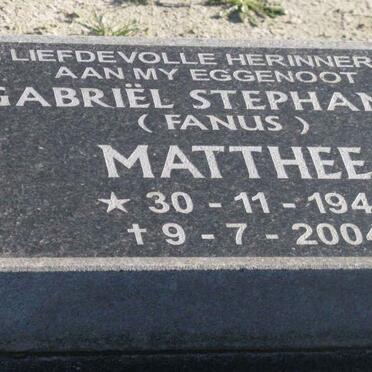 MATTHEE Gabriël Stephanus 1945-2004