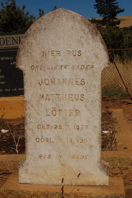 LOTTER Johannes Mattheus 1877-1951