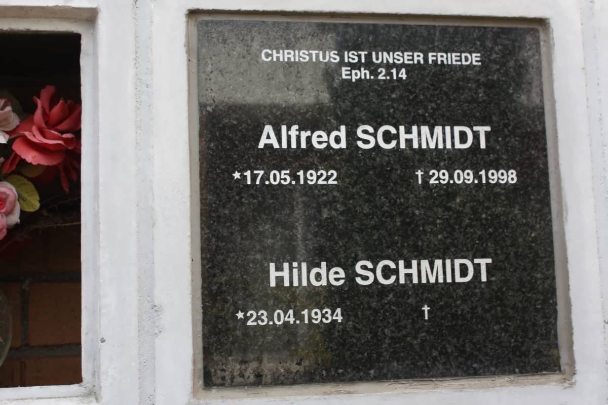SCHMIDT Alfred 1922-1998 &amp; Hilde 1934-