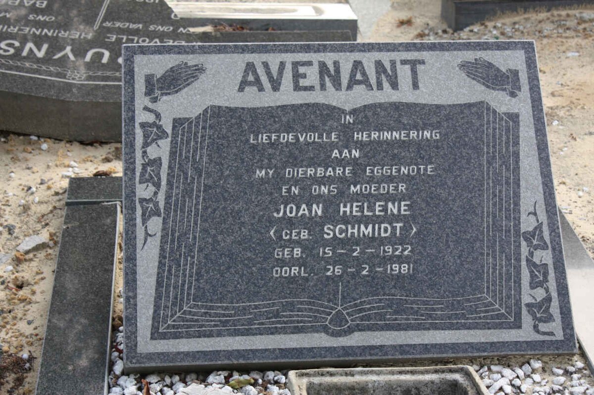 AVENANT Joan Helen SCHMIDT 1922-1981