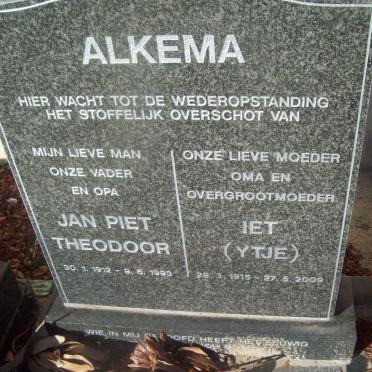 ALKEMA Jan Piet Theodoor 1915-2009 &amp; Iet 1912-1993
