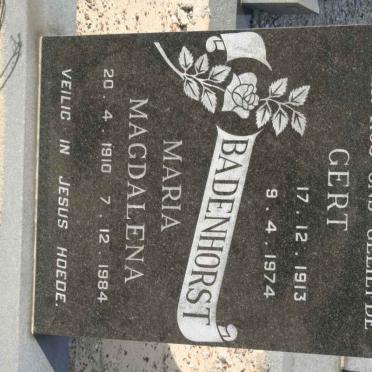 BADENHORST Gert 1913-1974 &amp; Maria Magdalena 1910-1984