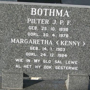 BOTHMA Pieter J.P.F. 1898-1978 &amp; Margaretha 1903-1984