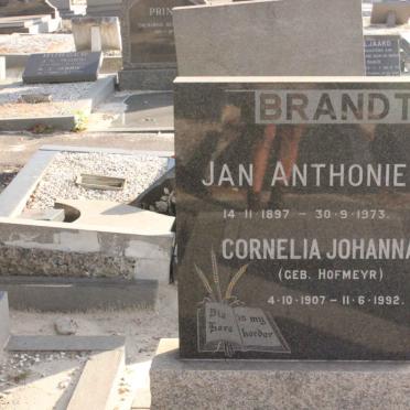 BRANDT Jan Anthonie 1897-1973 &amp; Cornelia Johanna HOFMEYR 1907-1992
