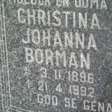 BORMAN Christina Johanna 1896-1992