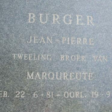 BURGER Jean-Pierre 1981-1981