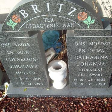 BRITZ Cornelius Johannes Müller 1909-1993 &amp; Cornelia Johanna SWART 1923-1993