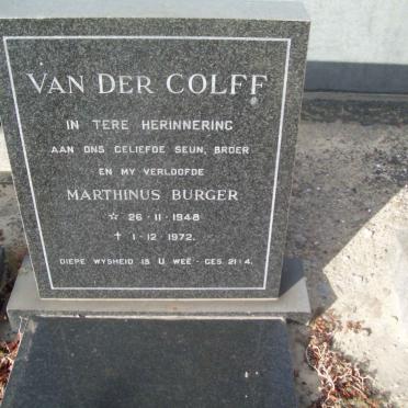 COLFF Marthinus Burger, van der 1948-1972