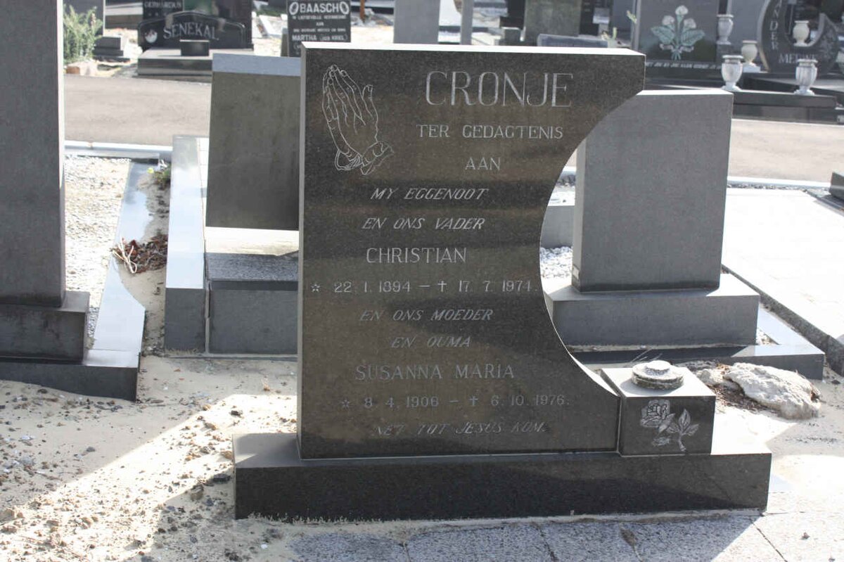 CRONJE Christian 1894-1974 &amp; Susanna Maria 1908-1976