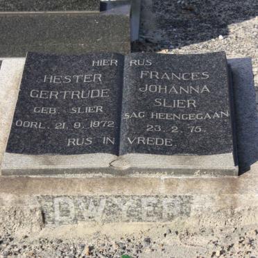 DWYER Hester Gertrude SLIER -1972 :: DWYER Frances Johanna SLIER -1975