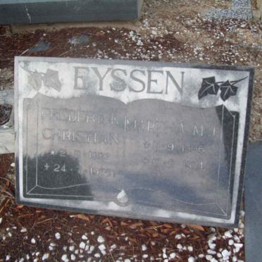 EYSSEN Frederick Christian 1907-1975 &amp; Martha M.J. 1906-1974