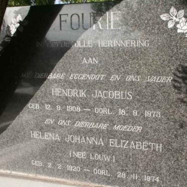 FOURIE Hendrik Jacobus 1908-1973 &amp; Helena Johanna Elizabeth LOUW 1920-1974