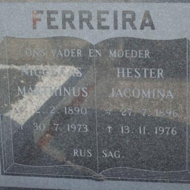 FERREIRA Nicolaas Marthinus 1890-1973 &amp; Hester Jacomina 1896-1976
