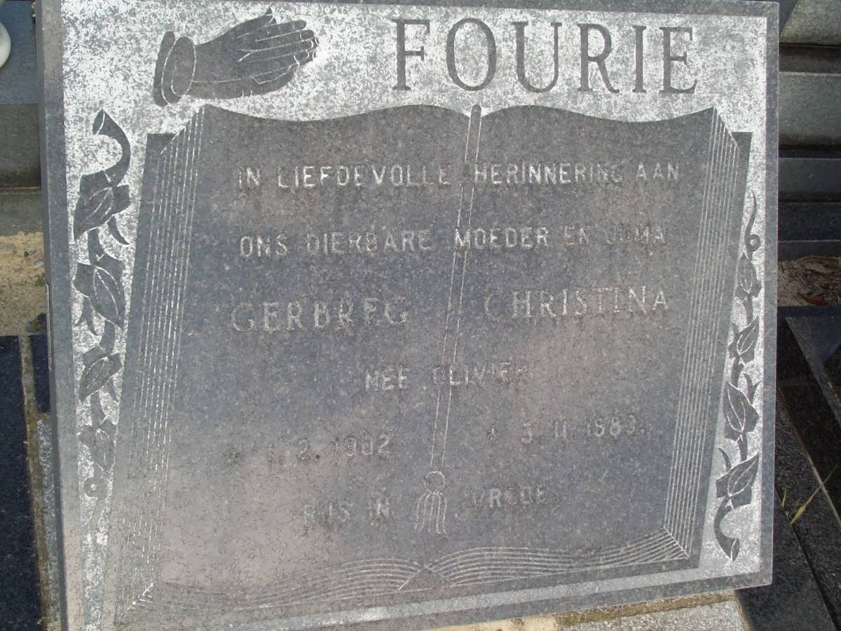 FOURIE Gerbreg Christina nee OLIVIER 1902-1983
