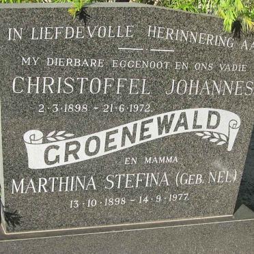 GROENEWALD Christoffel Johannes 1898-1972 &amp; Marthina Stefina NEL 1898-1977