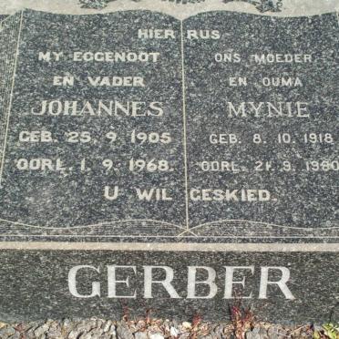 GERBER Johannes 1905-1968 &amp; Mynie 1918-1980