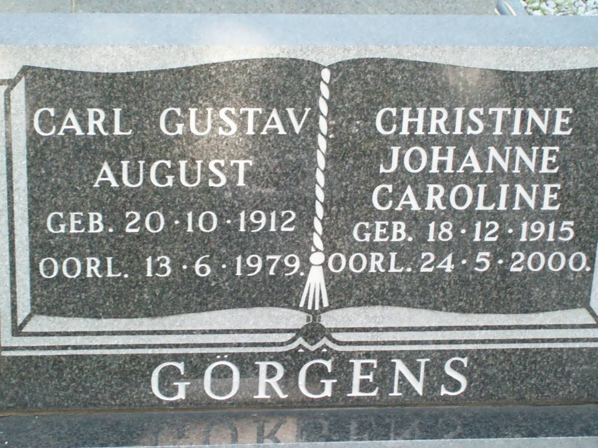 GORGENS Carl Gustav August 1912-1979 &amp; Christine Johanne Caroline 1915-2000