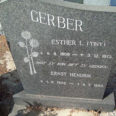 GERBER Ernst Hendrik 1902-1983 &amp; Esther L. 1908-1973