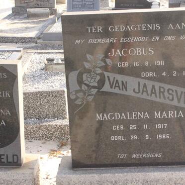 JAARSVELD Jacobus, van 1911-1973 &amp; Magdalena Maria 1917-1985