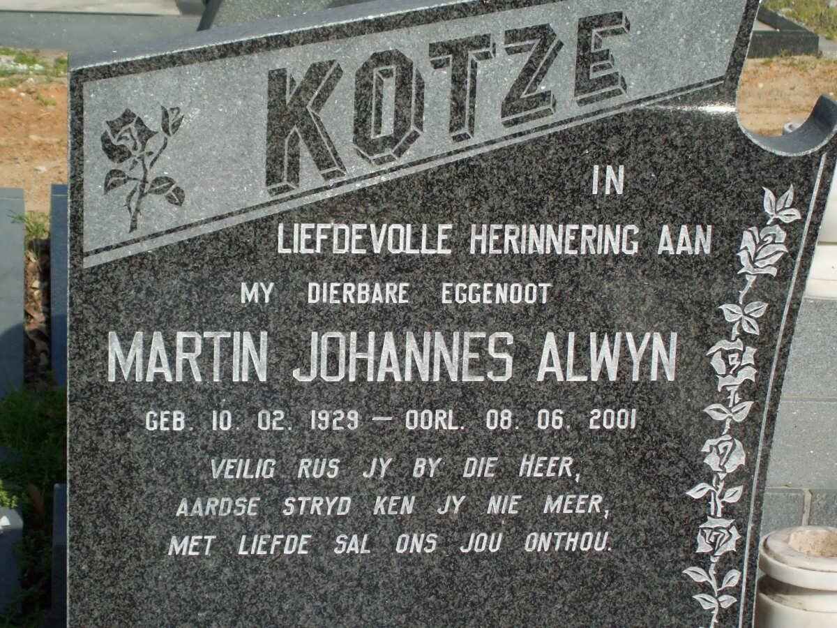 KOTZE Martin Johannes Alwyn 1929-2001