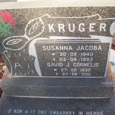 KRUGER David J. Cornelis 1932-2010 &amp; Susanna Jacoba 1940-1993