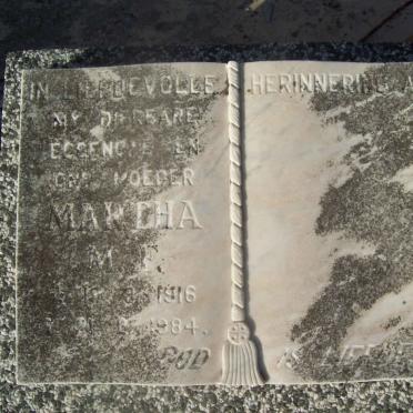 KAHLER Martha M.F. 1916-1984