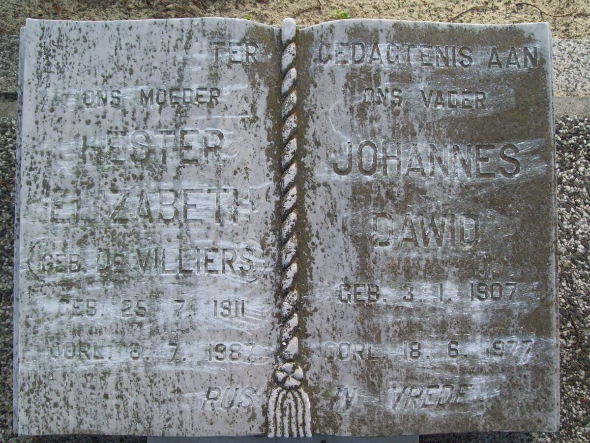 KOCK Johannes Dawid, de 1907-1977 &amp; Hester Elizabeth DE VILLIERS 1911-1987