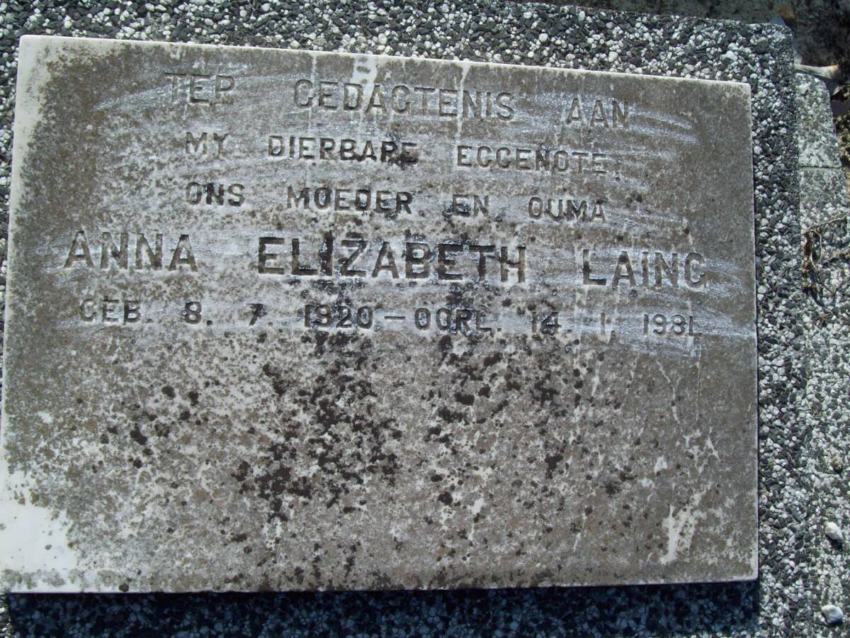 LAING Anna Elizabeth 1920-1981